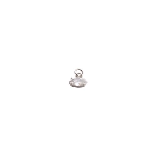 Messing hanger met micro-paved kubieke zirconia's, plated, DIY & micro pave zirconia, 10x8x3mm, Verkocht door PC