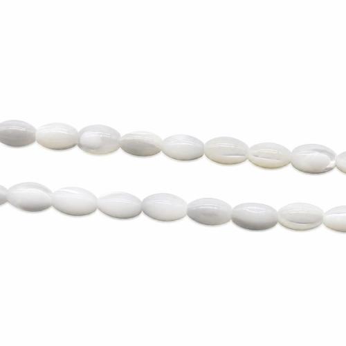 Vit Lip Shell Bead, DIY, 3x5mm, Såld Per Ca 38 cm Strand