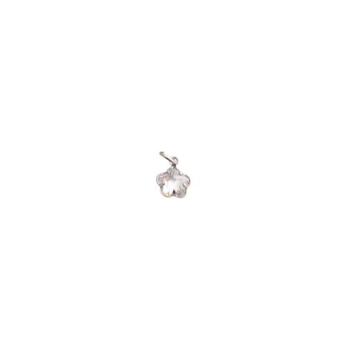 Kubik Zirkonium mikro bana Mässing hängande, Blomma, plated, DIY & micro bana cubic zirconia, 12x7x3mm, Säljs av PC