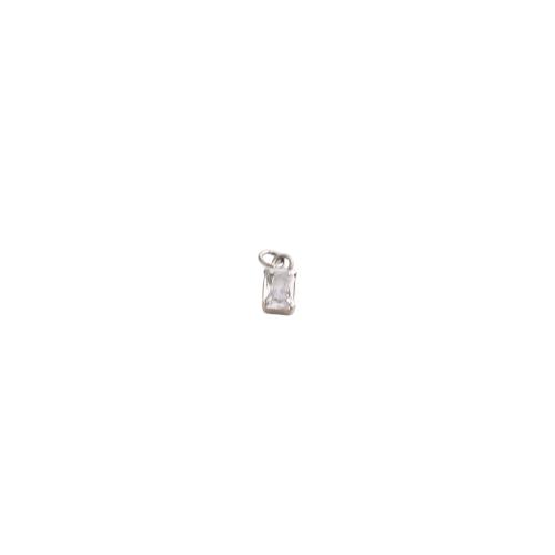 Cyrkonia Wisiorek mosiądz mikro Brukuje, Prostokąt, Powlekane, DIY & mikro utorować cyrkonia, 12x5x3mm, sprzedane przez PC