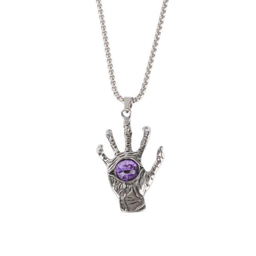 Sinc Alloy Muince, Hand, plátáilte, stíl Punc & unisex & patrún súl olc, dathanna níos mó le haghaidh rogha, Fad Thart 60 cm, Díolta De réir PC