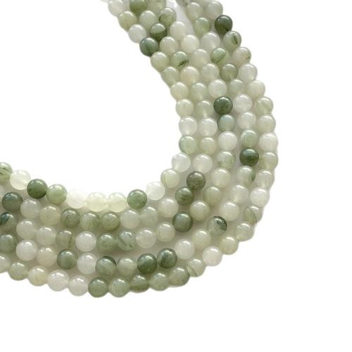 Gemstone Jewelry Beads Green Grass Stone Round polished DIY Sold Per Approx 38 cm Strand