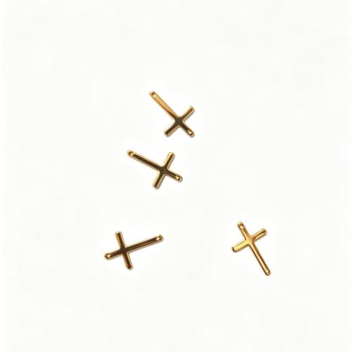 Pendants Cruach Cross dhosmálta, 304 Cruach dhosmálta, dath an óir plated, DIY & stíleanna éagsúla do rogha, 25x16mm, Díolta De réir PC