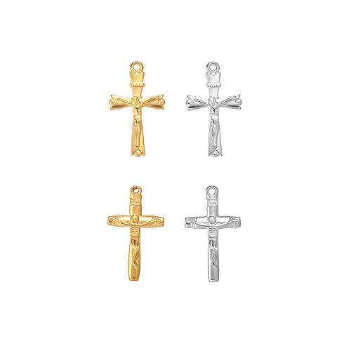 Ciondoli in acciaio inox incrociati, 304 acciaio inox, Croce, placcato, DIY & stili diversi per la scelta, Venduto da PC