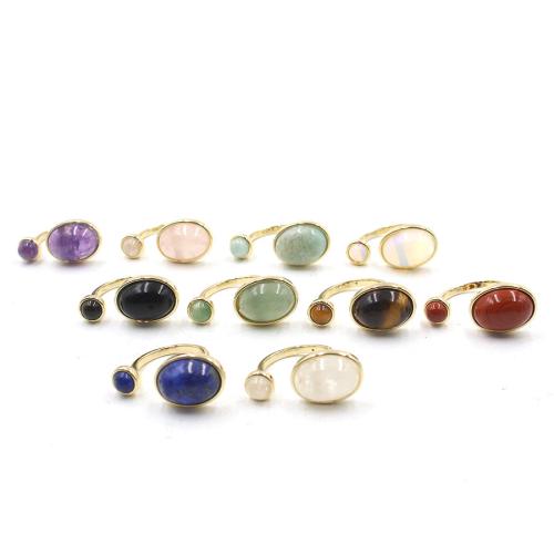 Gemstone Cuff Finger Ring with Zinc Alloy plated & Unisex gemstone size 5mm Sold By PC