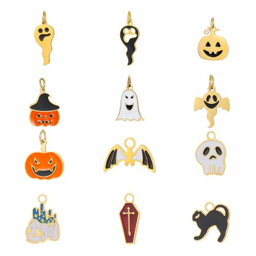 Pendentifs en titane, Acier titane, Placage, Halloween Design & DIY & styles différents pour le choix & émail, Vendu par PC