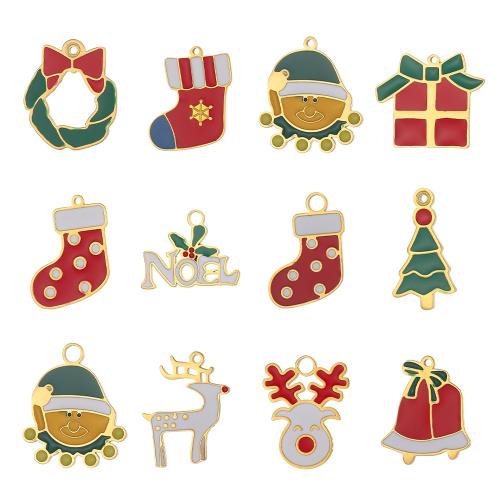 Pendentifs en titane, Acier titane, Placage, Conception de Noël & DIY & styles différents pour le choix & émail, Vendu par PC