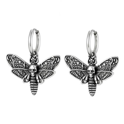 Titanium Steel Huggie Hoop Drop Earring, punk style & for woman, Sold By Pair