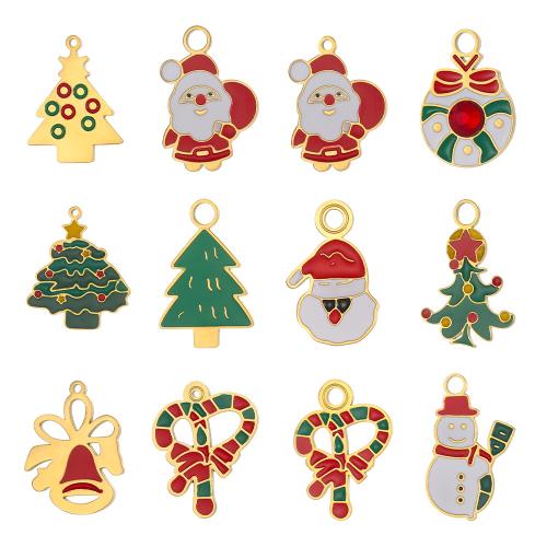 Pendentifs en titane, Acier titane, Placage, Conception de Noël & DIY & styles différents pour le choix & émail, Vendu par PC