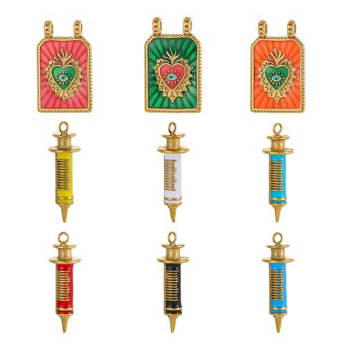 Bijoux pendentifs en acier inoxydable , Acier inoxydable 304, Placage, DIY & styles différents pour le choix & émail, Vendu par PC
