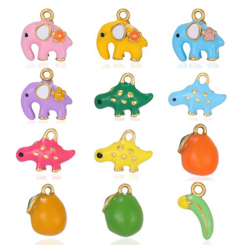 Bijoux pendentifs en acier inoxydable , Acier inoxydable 304, animal, Placage de couleur d'or, DIY & styles différents pour le choix & émail, Vendu par PC