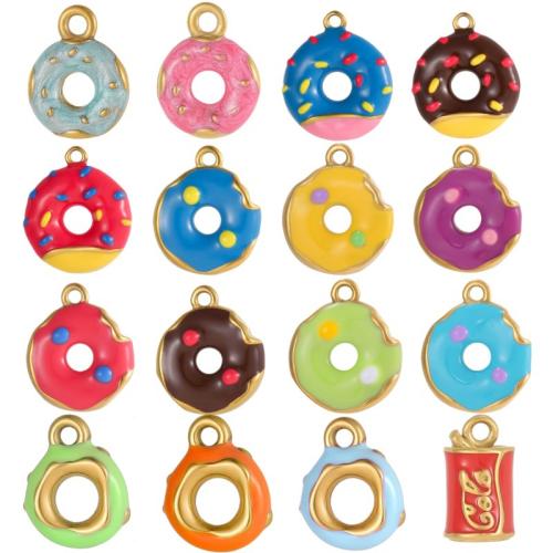 Stainless Steel Pendants 304 Stainless Steel food shape gold color plated DIY & enamel Sold By PC