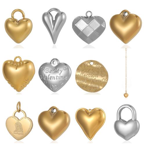 Pendientes Corazón de acero inoxidable, acero inoxidable 304, chapado, Bricolaje & diferentes estilos para la opción, Vendido por UD