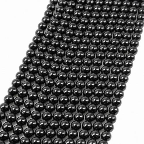 Abalorios de Gemas, Turmalina negra, Esférico, Bricolaje & diverso tamaño para la opción, Vendido para aproximado 38 cm Sarta