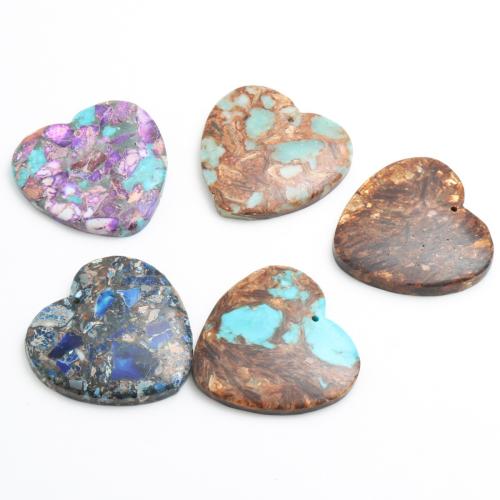 Natural Imperial Jasper Pendants Impression Jasper Heart polished DIY Sold By PC