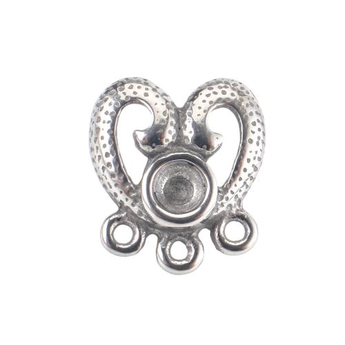 Rostfritt stål örhänge inlägg, 316 rostfritt stål, DIY & ihålig, ursprungliga färgen, 15x14x15mm, Säljs av Par
