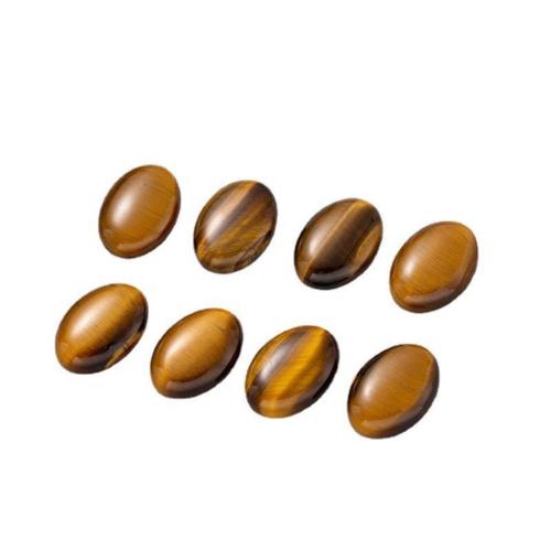 Tiger Eye lapos vissza cabochon, Ovális, DIY & különböző méretű a választás, Által értékesített PC