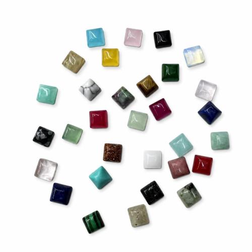 Edelstein flache Hinterseite Cabochon, Quadrat, poliert, DIY & verschiedenen Materialien für die Wahl, 4x4mm, verkauft von PC
