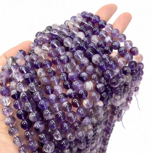 Prirodni kvarc nakit Beads, Ljubičasta + Rutilated + kvarc, Krug, možete DIY & različite veličine za izbor, Prodano By Strand