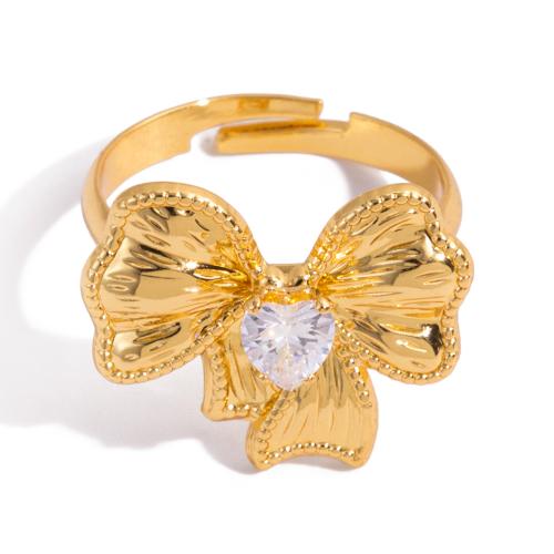 304 acciaio inox anello, placcato color oro, stili diversi per la scelta & Micro spianare cubic zirconia & per la donna, Venduto da PC