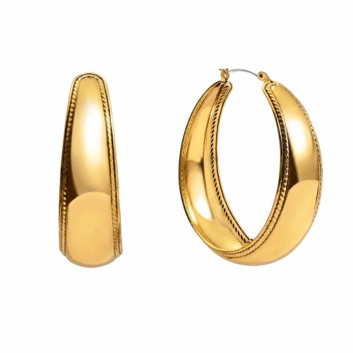 Brass Huggie Hoop Earring plated fashion jewelry & for woman 45mm Sold By Pair