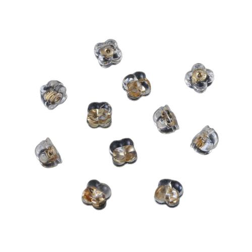 Silicone Cluas Cnó Comhpháirt, Ceithre Leaf Seamair, plátáilte, frith-skidding & DIY, dathanna níos mó le haghaidh rogha, 5mm, 100ríomhairí pearsanta/Mála, Díolta De réir Mála