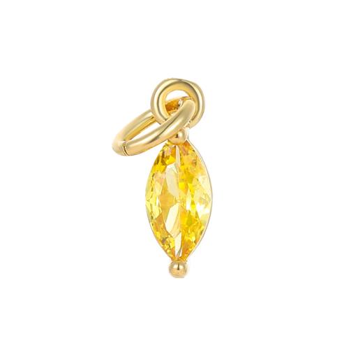 Pendants Ciúbach Zirconia (CZ) Prás, Eye Capall, plátáilte, DIY & micrea réiteach zirconia ciúbach, dathanna níos mó le haghaidh rogha, 3.50x10.70mm, Díolta De réir PC
