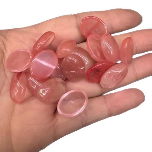 Gemstone Sintético cabochão plano, Oval, DIY & tamanho diferente para a escolha, quartzo cherry, vendido por PC