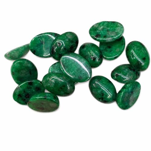 Green Spot Stone ravna leđa cabochon, Oval, uglađen, možete DIY & različite veličine za izbor, Prodano By PC