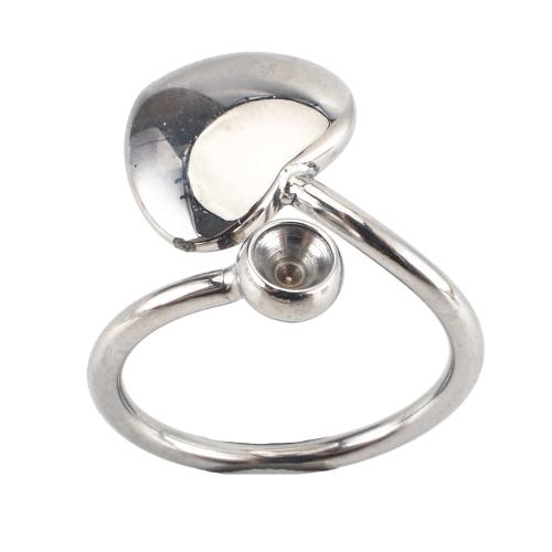 Anello in acciaio inossidabile con montatura per dito, 304 acciaio inox, DIY & regolabile, colore originale, size 23x21x18mm, ring inner diameter: 17.5mm, rhinestones setting: 4mm, Venduto da PC