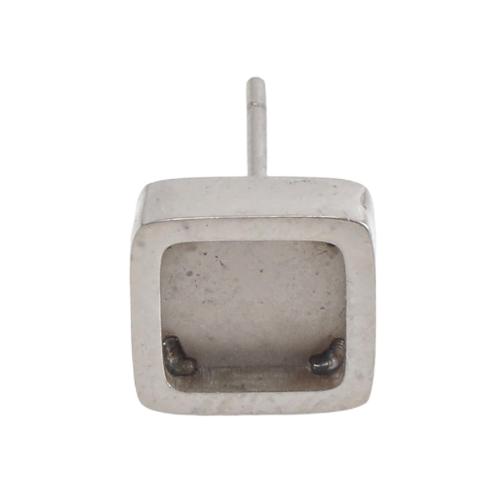 Nerezová ocel Náušnice příspěvek, 304 Stainless Steel, Náměstí, DIY, Původní barva, 14x8x8mm, Vnitřní průměr:Cca 6x6mm, Prodáno By Pair