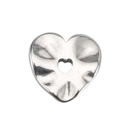 Coração de aço inoxidável pingentes, Aço inoxidável 304, DIY, cor original, 7x7x1mm, vendido por PC