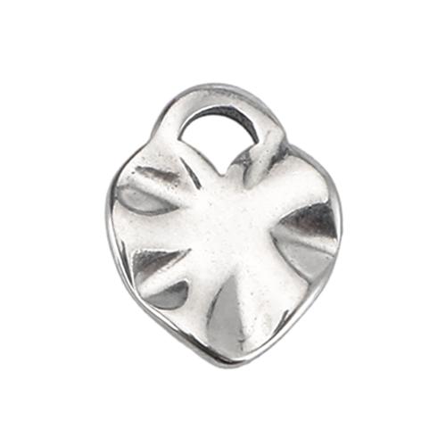 Cruach dhosmálta Croí pendants, 304 Cruach dhosmálta, DIY, dath bunaidh, 9x7x1mm, Díolta De réir PC