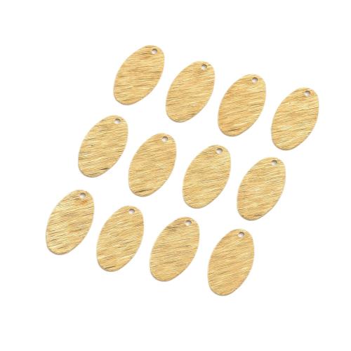Brass Korut Riipukset, Messinki, Flat Oval, kiiltävä, tee-se-itse & harjattu, 10.50x18.30x0.60mm, Reikä:N. 1.3mm, Myymät PC