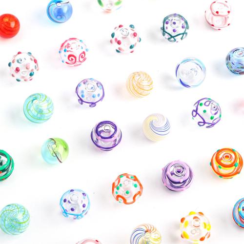 Ručno lampwork perle, Krug, možete DIY & emajl, više boja za izbor, Prodano By PC