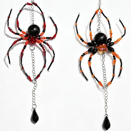 cristallo Ornamenti appesi, with occhi di gatto & ottone, Ragno, Design di Halloween, più colori per la scelta, 180x130mm, Venduto da PC