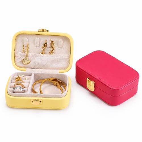 PU Jewelry Box ilfheidhmeach, dustproof, dathanna níos mó le haghaidh rogha, 120x75x40mm, Díolta De réir PC