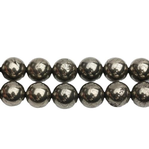Natural Golden Pyrite Beads Round polished DIY Sold Per 38 cm Strand