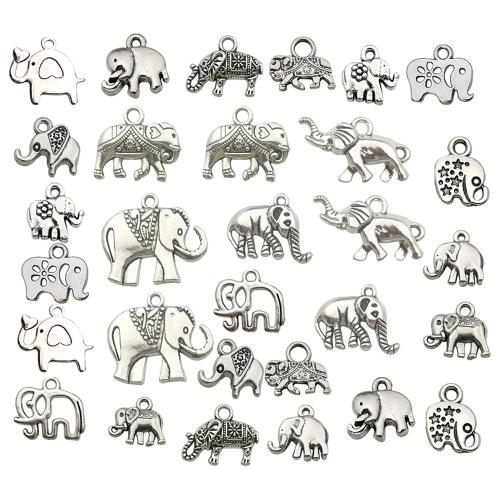 Pendentifs animaux en alliage de zinc, éléphant, styles différents pour le choix, couleur originale, Vendu par PC