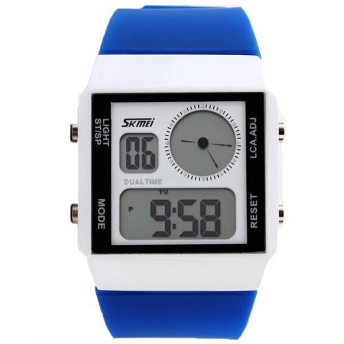 SKmei® Unisex Smykker Watch, Silicone, med Glas & Stainless Steel & Zinc Alloy, flere farver til valg, nikkel, bly & cadmium fri, 38mm, Længde Ca. 9.4 inch, Solgt af PC
