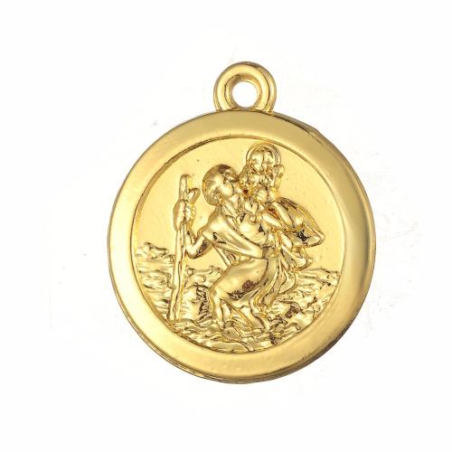 Karakter Shaped zinklegering Hangers, Zinc Alloy, Rond plat, antiek goud plated, DIY, 18.80x22mm, Verkocht door PC