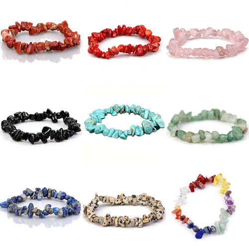 Jalokivi Rannerengas, Epäsäännöllinen, muoti korut & Unisex, enemmän värejä valinta, beads size 5-8mm, Pituus N. 21 cm, 4säikeet/erä, Myymät erä