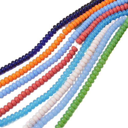Handgemaakte Lampwork Beads, Abacus, DIY, meer kleuren voor de keuze, 8x5mm, Ca 79pC's/Strand, Verkocht door Strand