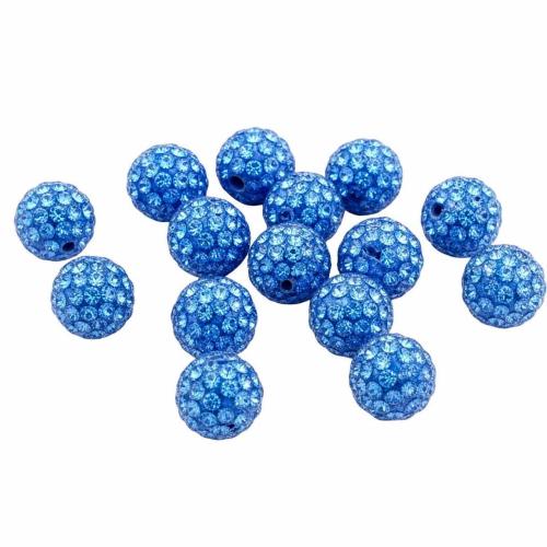 Rhinestone Clay Pave perler, Runde, du kan DIY & forskellig størrelse for valg & med rhinestone, flere farver til valg, Solgt af PC