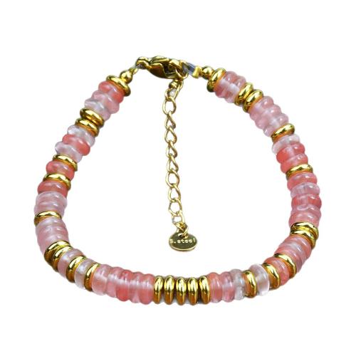 Gemstone Bracelet, le 304 Cruach dhosmálta, le 5cm slabhra extender, lámhdhéanta, ábhair éagsúla do rogha & do bhean, Fad Thart 16 cm, Díolta De réir PC