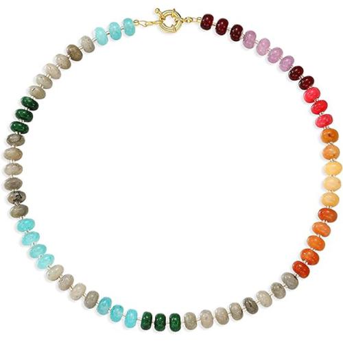 Edelsteen Halsketting, handgemaakt, Bohemien stijl & voor vrouw, meer kleuren voor de keuze, Lengte Ca 16.1 inch, Verkocht door PC