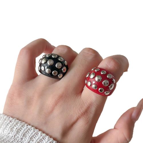 resina anillo, con fundición, Joyería & con el perno prisionero del remache & para mujer & con diamantes de imitación, más colores para la opción, tamaño:7, Vendido por UD