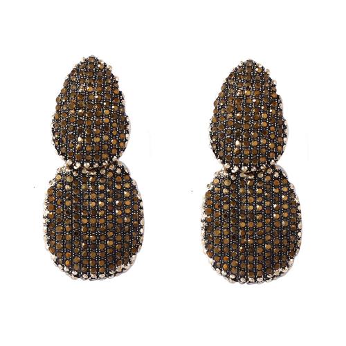 Zinc Alloy Drop Earring plated for woman & with rhinestone Sold By Pair
