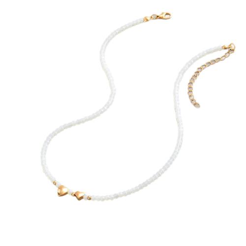cristal colar, with cobre, with 7cm extender chain, Coração, banhado, joias de moda & para mulher, mais cores para a escolha, comprimento Aprox 42 cm, vendido por PC