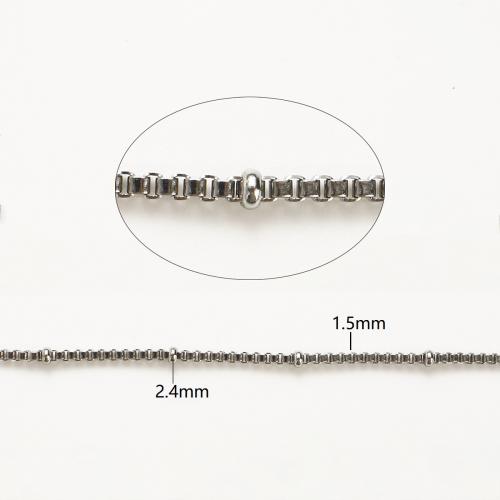 Stainless Steel Box Chain 304 Stainless Steel DIY original color Sold By Lot